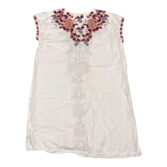 Driftwood Tunic‎ Linen Dress Floral Embroidered Bohemian Mini Burgundy Layer - Picture 7 of 13